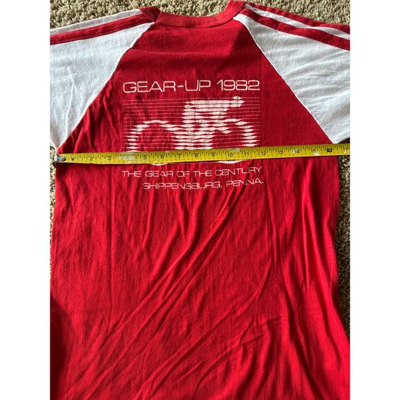 Vintage ‘82 Gear-Up Cycling M College Lane Single Stitched Red Ringer Tee - Picture 6 of 7